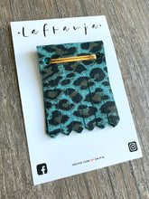 Load image into Gallery viewer, Blue Leopard Print Leather Franjas